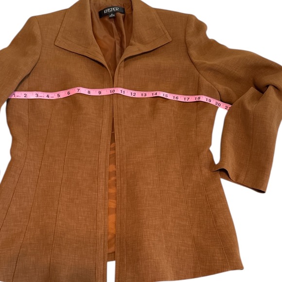 Kasper Womens Lined Rustic Open Front Blazer Jacket Size 10 Career Office‎ - Picture 6 of 7